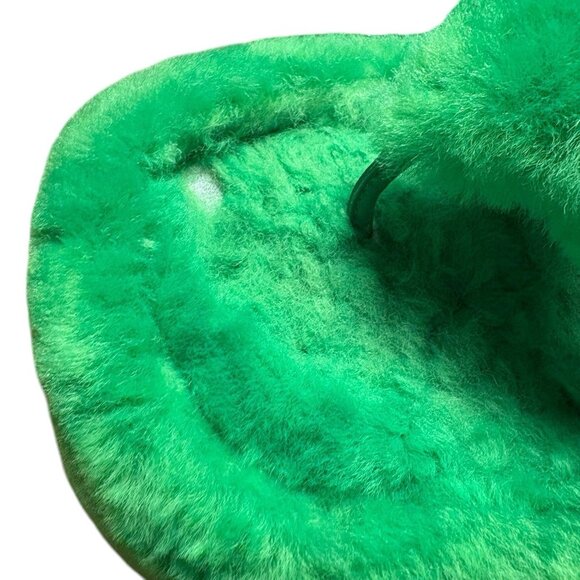 Naked Wolfe Platform Flip Flop Sandal The dreamer shearling Wool Sz 9 Green - Picture 11 of 15